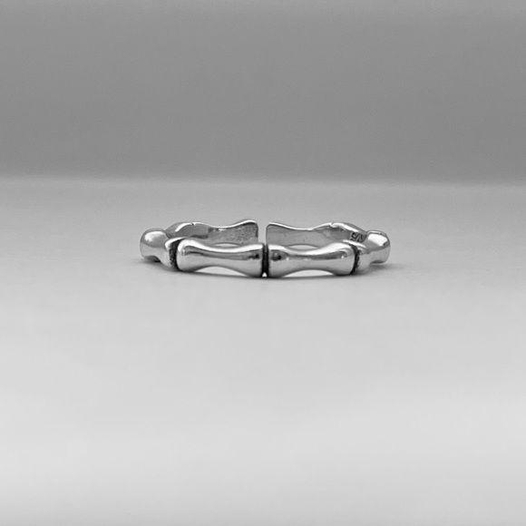 Sterling silver bamboo toe ring, bamboo ring, silver toe ring, silver bamboo - Picture 4 of 11